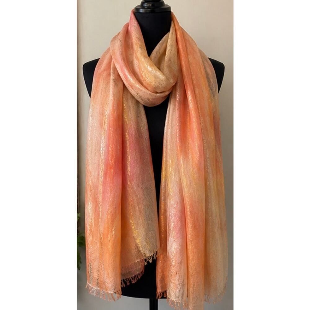 Scarf - Gold Wrap Scarf Shawl NWT Evening Resort Wedding Beach Sarong